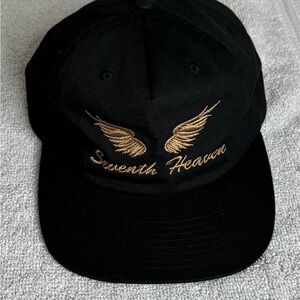 Seventh Heaven Black Cap with Gold Accent